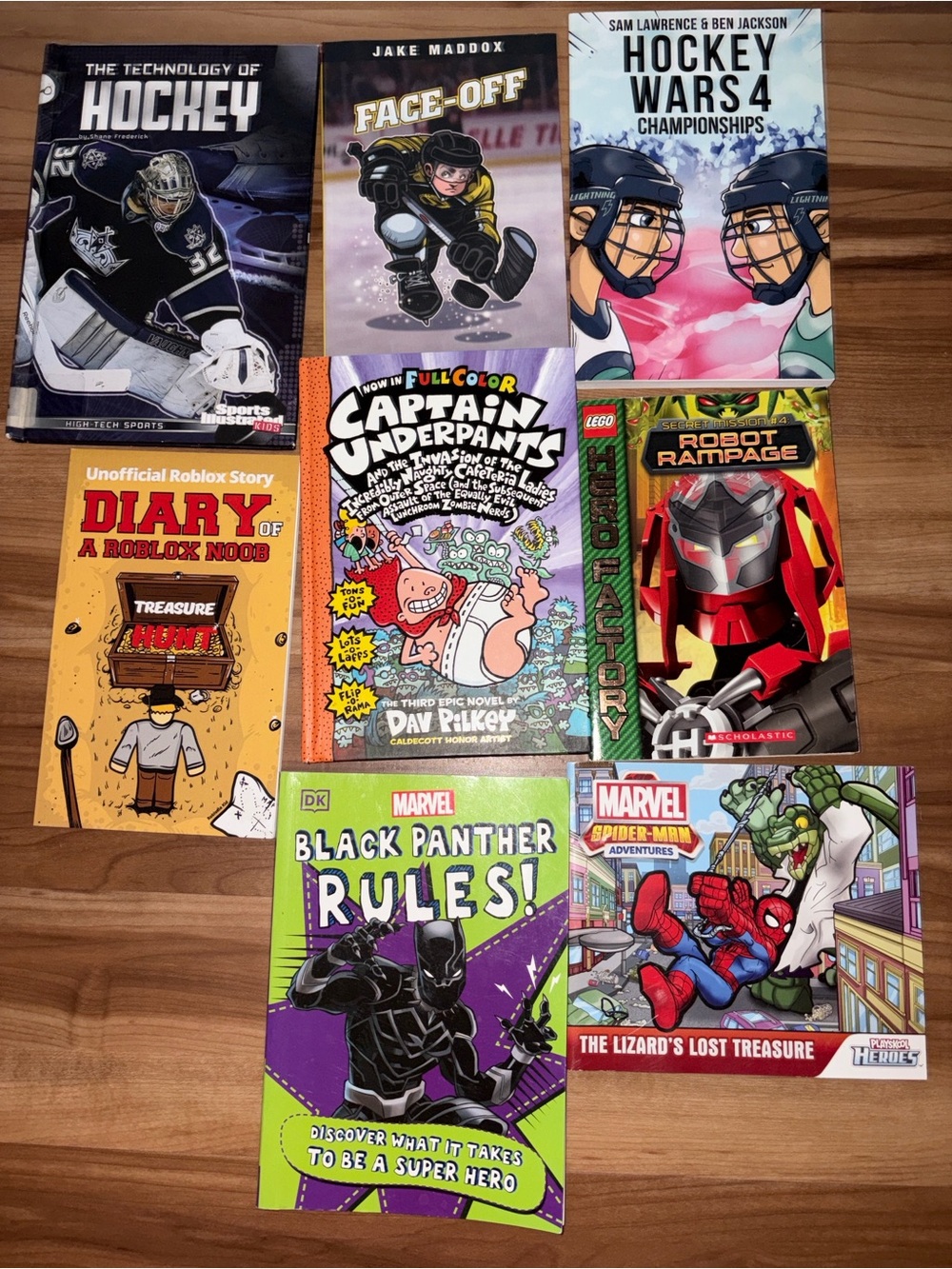 10 Books Boys NEW! Hockey, Captain Underpants, Marvel Super Hero, Roblox & MORE